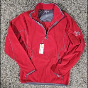 Buckets Pub Racine WI fleece 1/4 zip pullover Small red